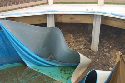 pool ground above wall repair walls collapsed pools shadebuilder dented side choose board