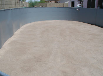smooth sand base ready for liner
