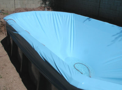 expandable liner in oval pool