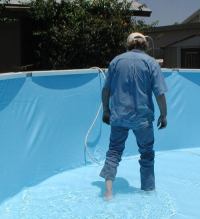 pool drained for repair