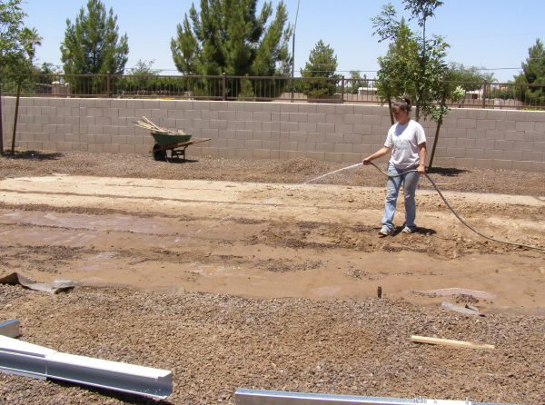 watering ground for above ground pool installation