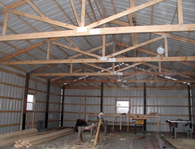 pole barn inside view