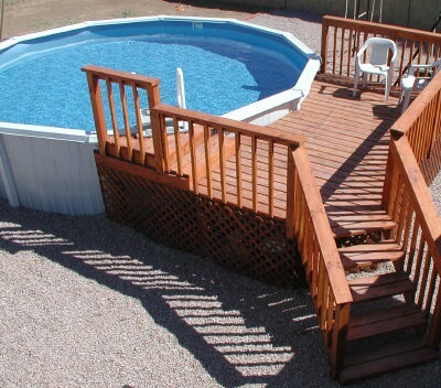 wood deck for an 18' pool