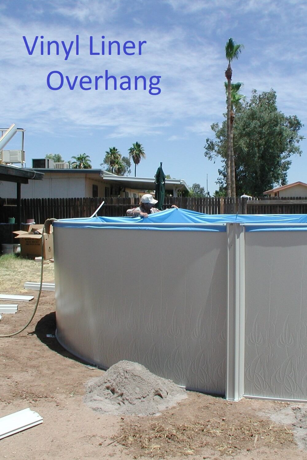 vinyl liner overhang, the excess liner