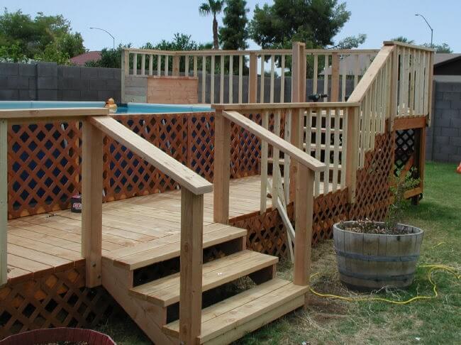 wood deck for above ground pool