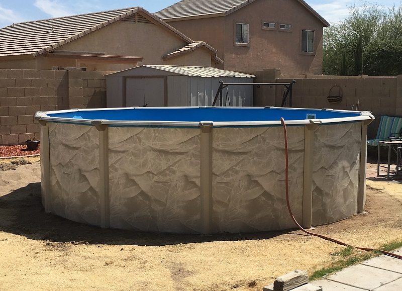 roundl above ground pool installed