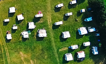 Arial View of RV Camping