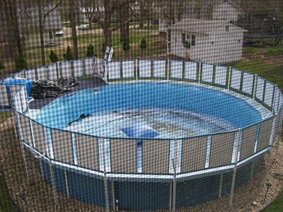 Above Ground Pool with Deck and Fencing