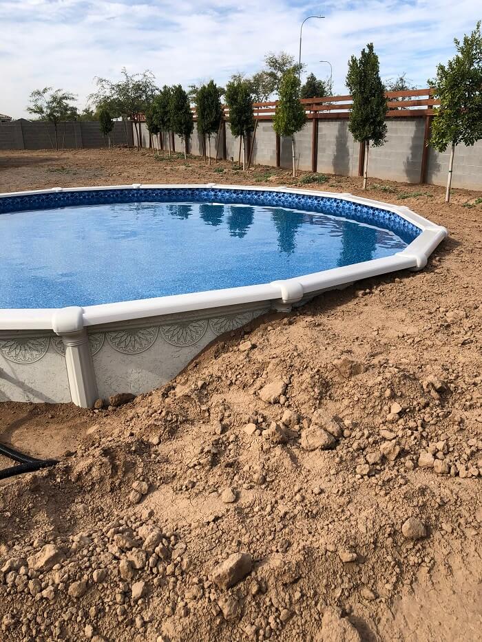 pool inground backfilled