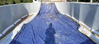 pre-formed pool cove in oval pool