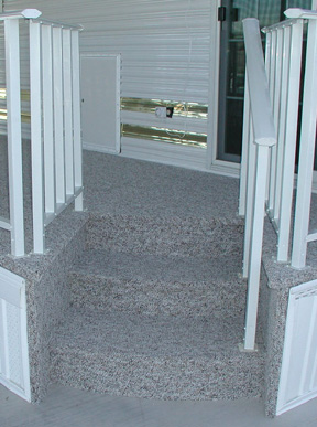 round steps on park model deck