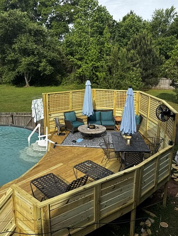above ground pool deck