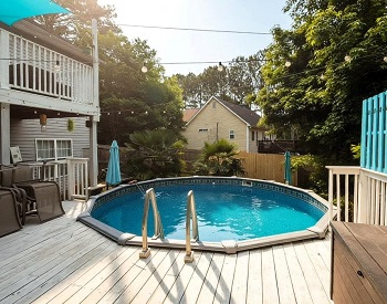 above ground pool deck