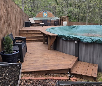 above ground pool deck