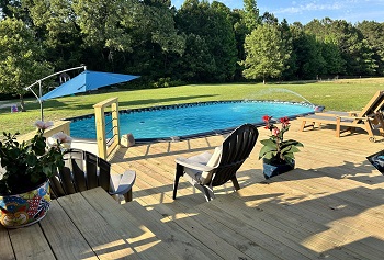 above ground pool deck
