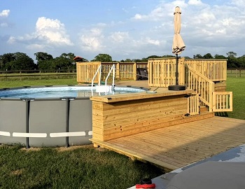 above ground pool deck