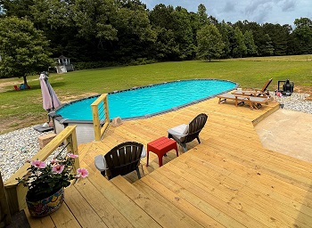 above ground pool deck