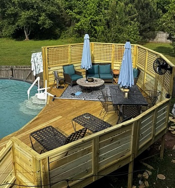 above ground pool deck