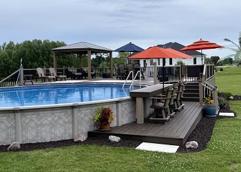 above ground pool deck