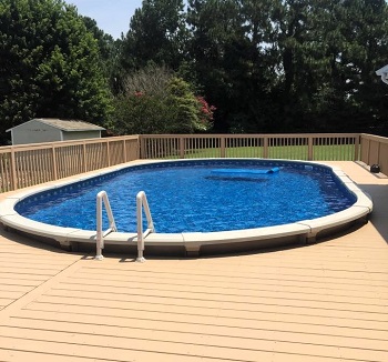 above ground pool deck