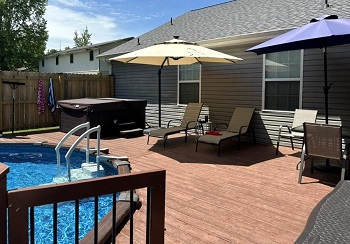 above ground pool deck