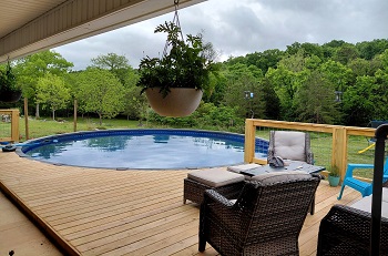 above ground pool deck