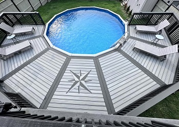 above ground pool deck