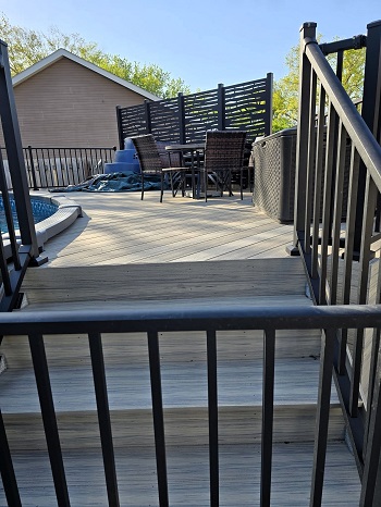 above ground pool deck