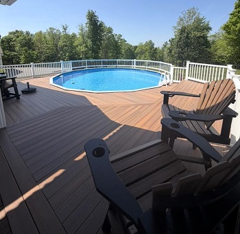 above ground pool deck