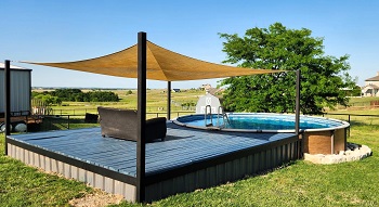 above ground pool deck