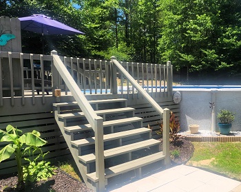 above ground pool deck
