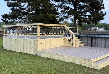 above ground pool deck