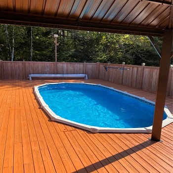 above ground pool deck