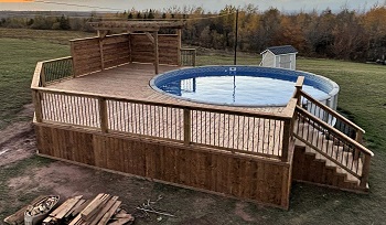 above ground pool deck