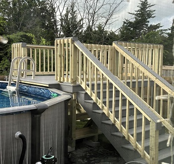 above ground pool deck