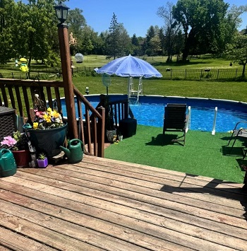above ground pool deck