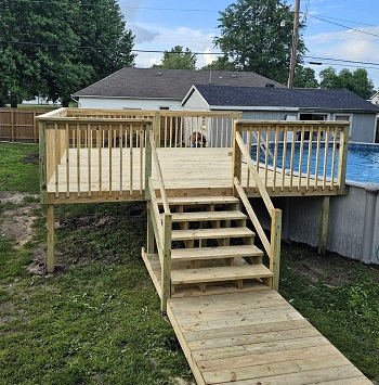 above ground pool deck