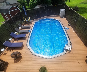 above ground pool deck
