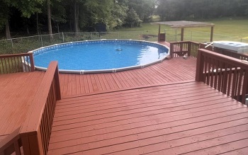 above ground pool deck
