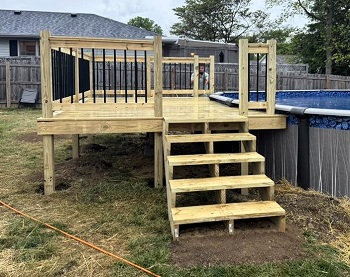 above ground pool deck