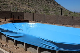 Installing an oval deep end liner