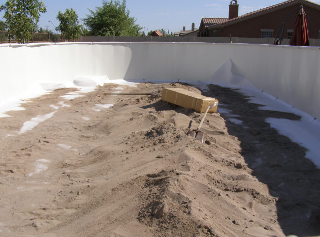 sand in an above ground pool