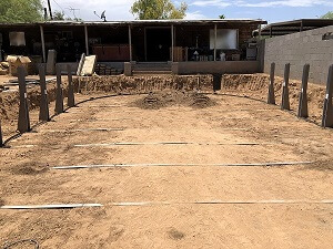 Oval above ground pool with straps