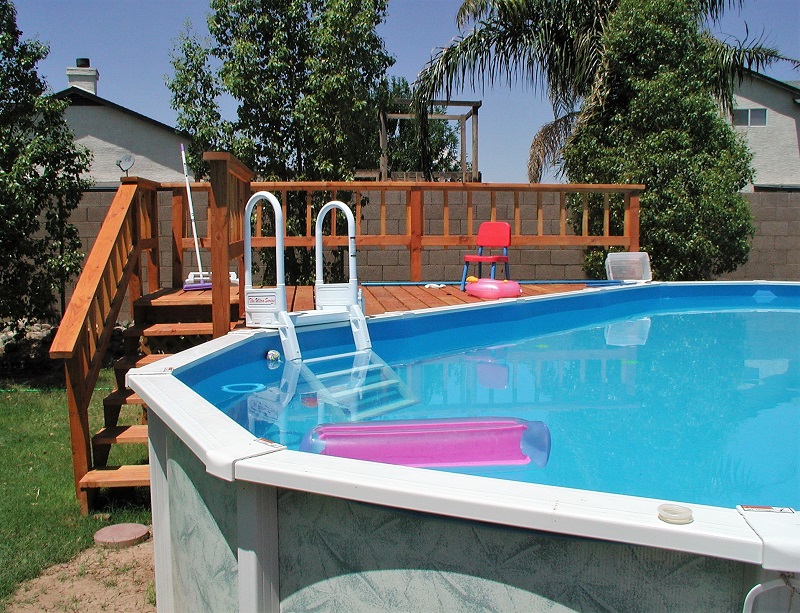 Above Ground Pool and Wood Deck