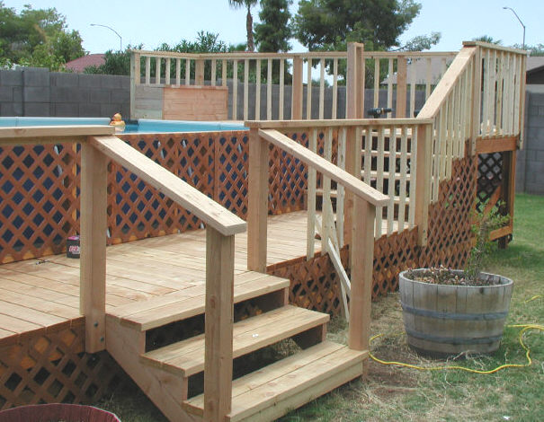 wood deck for above ground pool