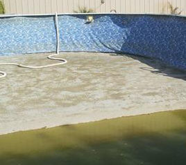 above ground pool drained