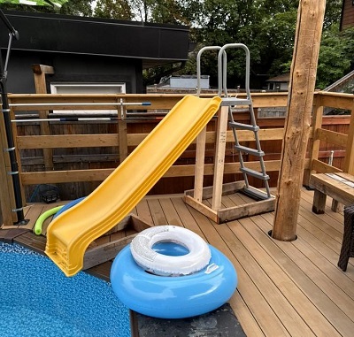 above ground pool slide