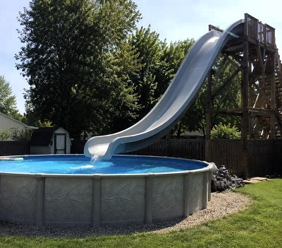 above ground pool slide