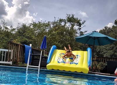 above ground pool slide