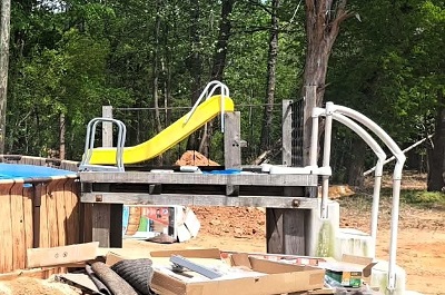above ground pool slide